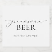 Ellesmere Groomsman ミニマル Proposal Beer Label ビールラベル (シングルラベル)