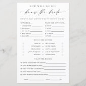 Ellesmere How Well Know The Bride Game (正面)