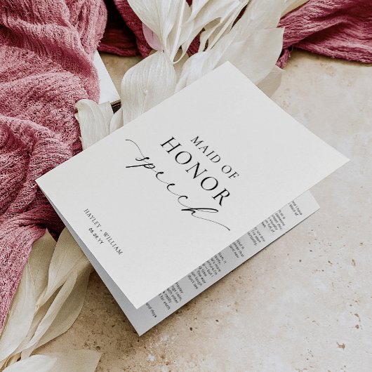 Ellesmere Maid OF Honor ウェディングスピーチ カード