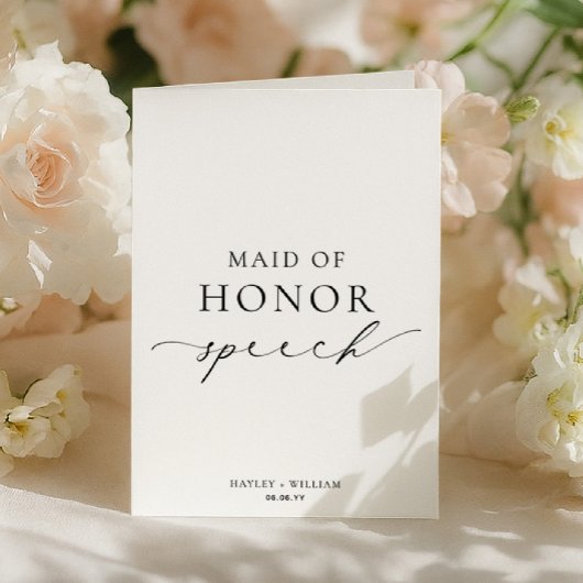 Ellesmere Maid OF Honor Wedding Speech カード