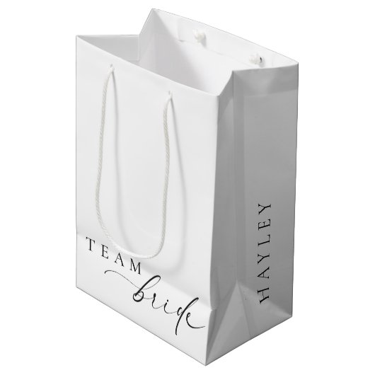Ellesmere Minimalistのチーム結婚Bride Medium Gif ミディアムペーパーバッグ (正面アングル)