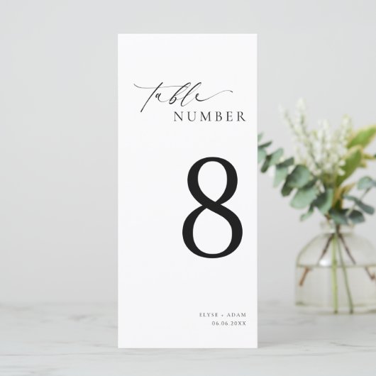 Ellesmere Minimalist Wedding Long Table Number メニュー (スタンド正面)