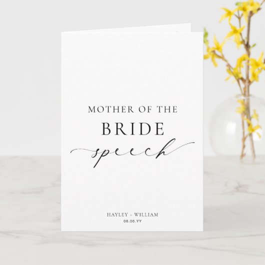 Ellesmere Mother Of The Bride Wedding Speech カード (黄色い花)