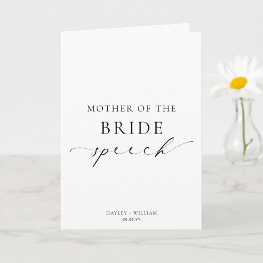 Ellesmere Mother Of The Bride Wedding Speech カード (小さな植物)