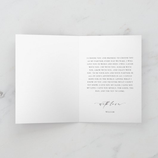 Ellesmere Our Vows結婚's Card カード (内部)