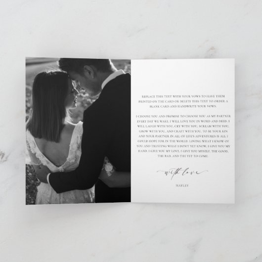 Ellesmere Photo Her 結婚 Vows's Card カード (内部)