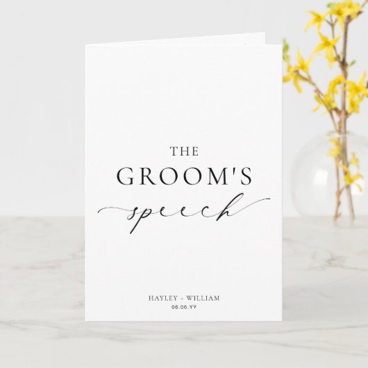 Ellesmere The Groom's Wedding Speech カード (黄色い花)