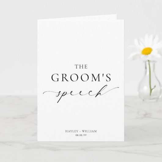 Ellesmere The Groom's Wedding Speech カード (小さな植物)