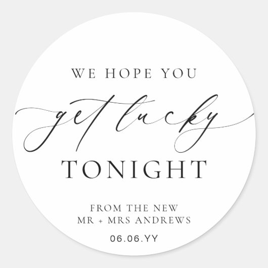 Ellesmere We Pleasing You Get Lucky Lotto結婚's ラウンドシール (正面)