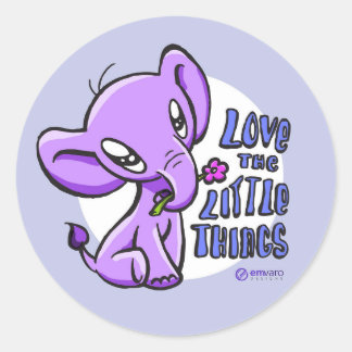 Elli: Love the Little Things elephant sticker ラウンドシール