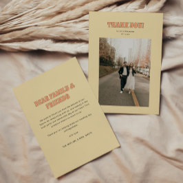 ELLIEモダンレトロ&はっきりした結婚の写真 サンキューカード