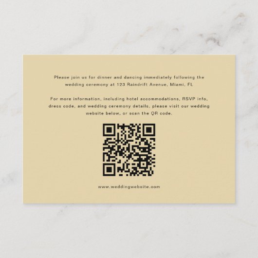 ELLIEモダンレトロQRコードの結婚詳細 エンクロージャーカード (裏面)