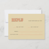 ELLIEレトロはっきりしたとモダンタイポグラフィ結婚ズ 出欠カード (裏面)