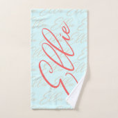 Ellie繰り返し名パターン バスタオルセット (ハンドタオル)