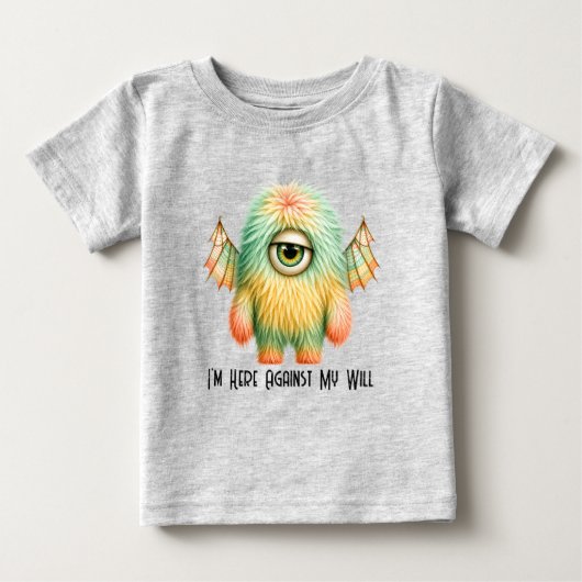 Ellie - ひとみがくりくりな疑り深いモンスター ベビーTシャツ (正面)