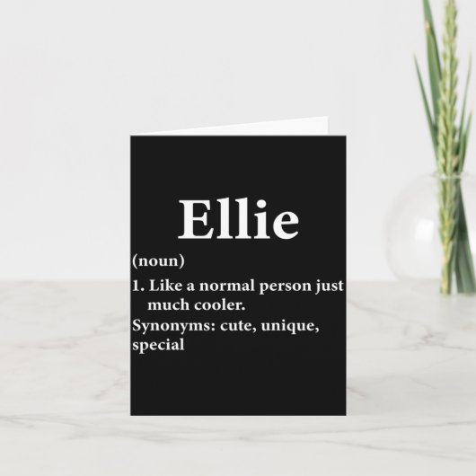 Ellie 名前の定義 カード (正面)