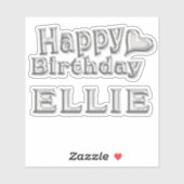 Ellie Happy Birthday silver Aufkleber Sticker シール (シート)