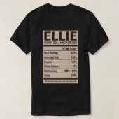 Ellie Nutrition Facts Name Nickname Alias Title Fo Tシャツ (デザイン正面)