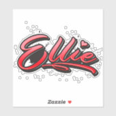 Ellie red Heart Graffiti Aufkleber Sticker シール (シート)