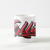 Ellie red Heart Graffiti Tasse Kaffeetasse コーヒーマグカップ (中央)