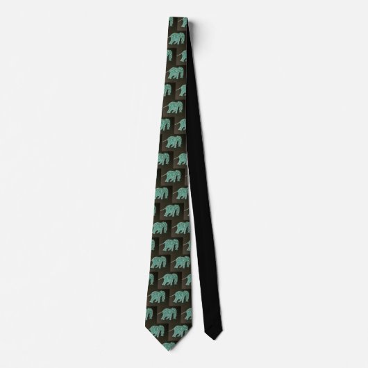 Ellie! Turquoise Elephant Necktie ネクタイ (正面)
