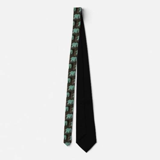 Ellie! Turquoise Elephant Necktie ネクタイ (裏面)