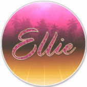 Ellie Vorname Name golden pink Aufkleber Sticker シール (正面)