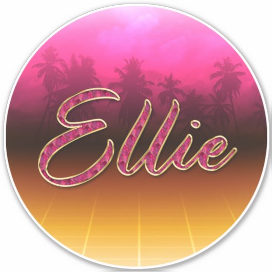 Ellie Vorname Name golden pink Aufkleber Sticker シール (正面)