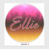 Ellie Vorname Name golden pink Aufkleber Sticker シール (シート)