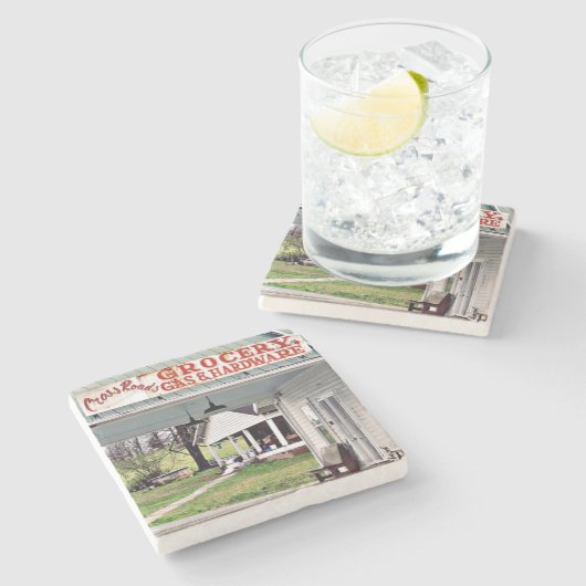 Ellijay，グルジア，リンゴ，十字路，ヴィンテージ標識 ストーンコースター (横)