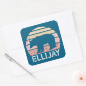 Ellijay Georgia レトロベア スクエアシール (封筒)
