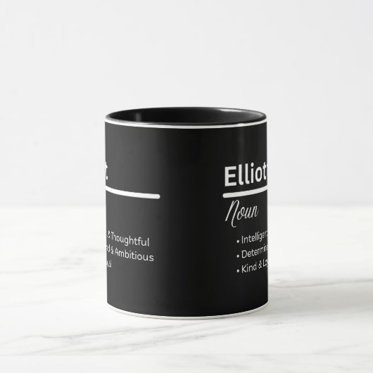 Elliott Boy Name Definition Personalized Mug マグカップ (中央)