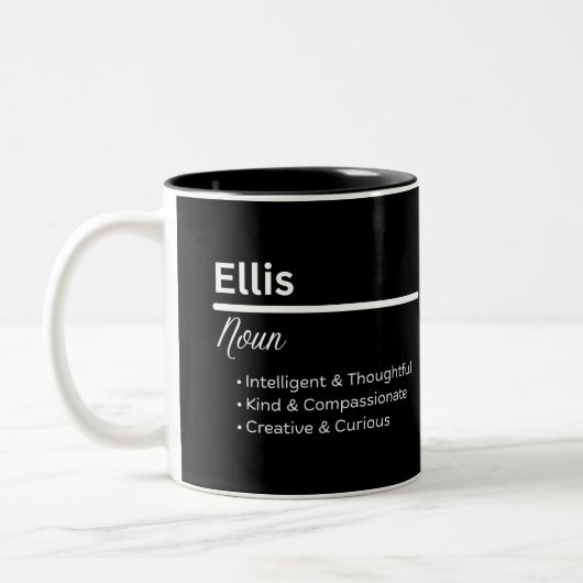 Ellis Boy Name Definition Personalized Mug ツートーンマグカップ (左)