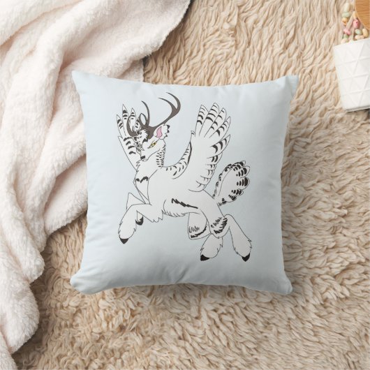 Ellis Dark Fantasy Reindeer Accent Pillow クッション (ブランケット)