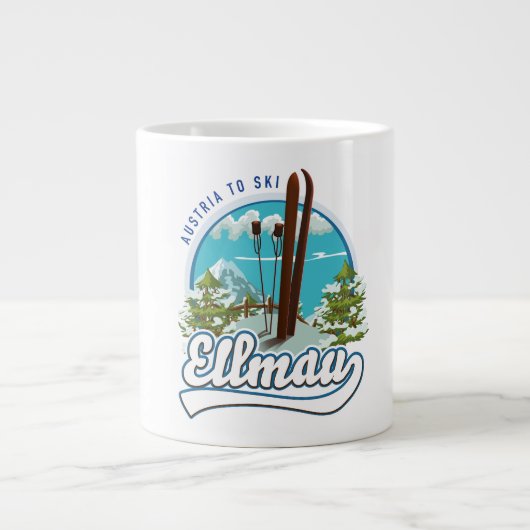 Ellmau オーストリア スキーロゴ ジャンボコーヒーマグカップ (正面)