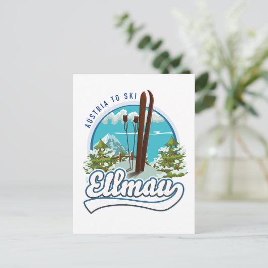 Ellmau Austria スキーロゴ ポストカード (スタンド正面)