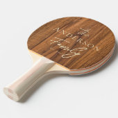 Elm Wood Hand Written Family Name 卓球ラケット (正面アングル)