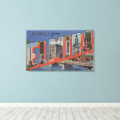 Elmira, New York - Large Letter Scenes キャンバスプリント (インサイチュ (ウッドフロア))