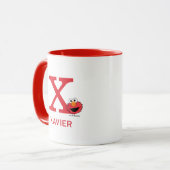 Elmoあなたの名前を追加&モノグラムX マグカップ (正面左)