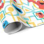 ElmoとCookieのモンスターおもしろいシェイプパターン ラッピングペーパー (ロールコーナー)