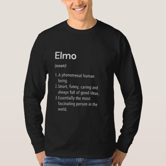 Elmo名前定義ディクシおもしろいョン Tシャツ (正面)