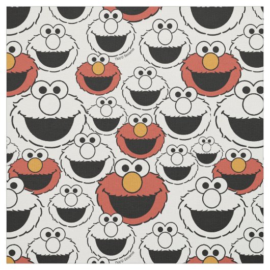 Elmo Color Pop Face Pattern ファブリック (見本)