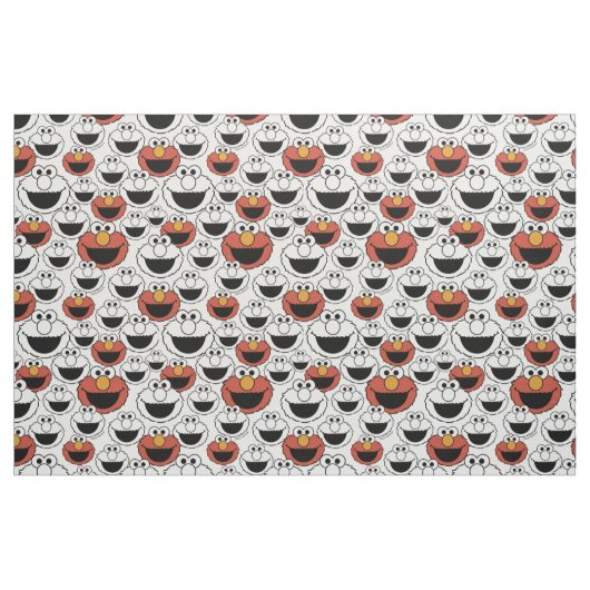 Elmo Color Pop Face Pattern ファブリック (ファットクウォーター)