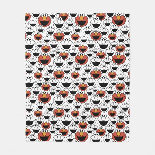 Elmo Color Pop Face Pattern フリースブランケット (正面)