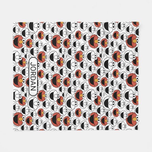 Elmo Color Pop Face Pattern フリースブランケット (正面(横))