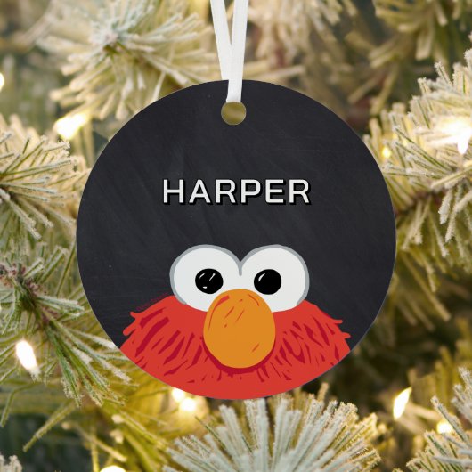 Elmo Face Chalkboard | Customized Name & Photo メタルオーナメント (インサイチュ)