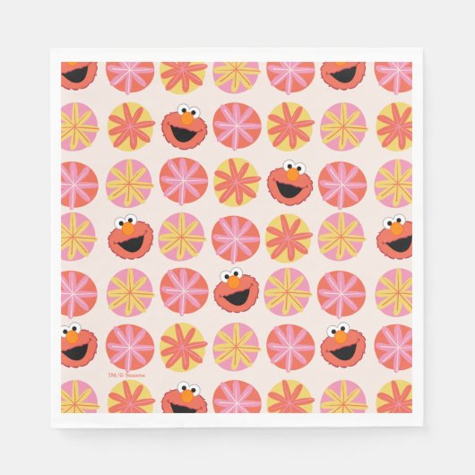 Elmo Pom-Pomパターン スタンダードランチョンナプキン (正面)