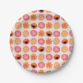 Elmo Pom-Pomパターン ペーパープレート (正面)