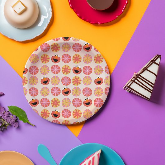 Elmo Pom-Pomパターン ペーパープレート