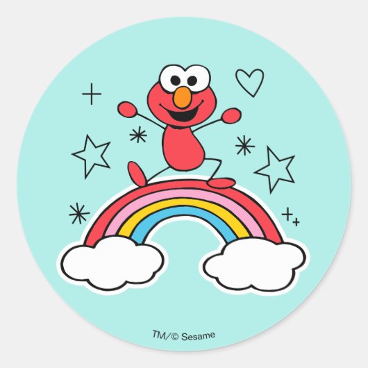 Elmo Rainbow Doodleyグラフィック ラウンドシール (正面)